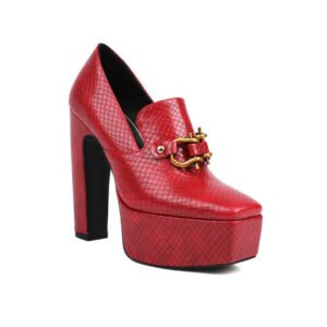 Bold Snake‑Print Block Heel with Square Toe – Lightweight Comfort and All‑Day Stability for Women