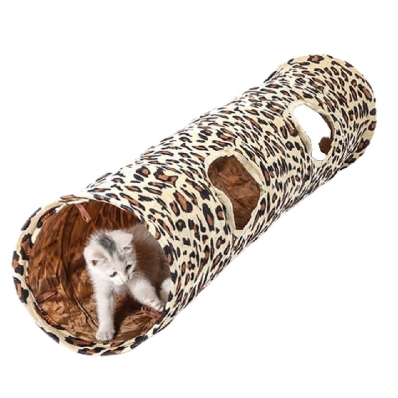 Lightweight 260 cm Leopard Tunnel - Durable & Easy Clean