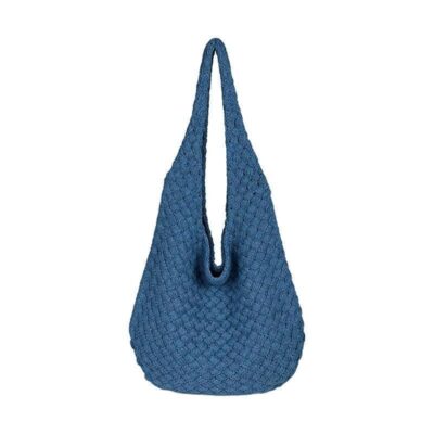 Vibrant Hand‑Knit Summer Tote with Open‑Top Drawstring, Holds Towels & Sunscreen – Featherlight 0.30 kg – Shopdecimals Women’s Beach Bag