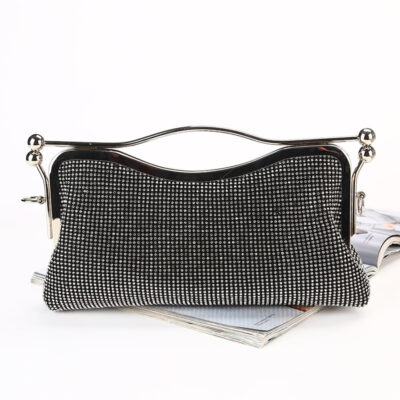 Spacious Diamond‑Studded Evening Clutch with 260 cm Chain – Light 0.5 kg Luxury for Gala Events – Decimals