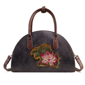 Feather‑Light Handcrafted Leather Crossbody Tote – 0.66 kg Comfort, Spacious 33×20×12.5 cm Interior, Vintage Black/Red – Shopdecimals