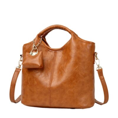 Vintage‑Style Women's Shoulder Crossbody with Adjustable Strap, Secure Zip & Contrast Stitching – Spacious Yet Featherlight, Shopdecimals