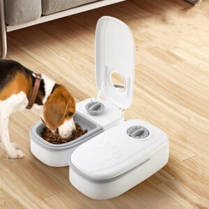 Shopdecimals Automatic Pet Feeder Keeps Cats & Dogs Fed with Stainless Bowl