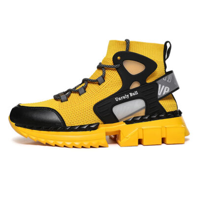 Men's Shoes Large Size Flying Woven Sneakers Breathable Socks Shoes | ShopDecimals