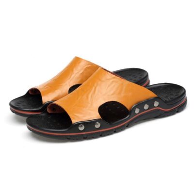 Slippers Large Size Leather Fashion Casual Non-Slip Wear Resistant | ShopDecimals