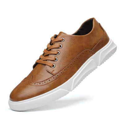 Men's Sneakers Fashion Trend Breathable Leather Shoes Casual Shoes | ShopDecimals