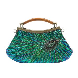 Peacock-feather Bead Handcrafted Vintage Evening Bag | ShopDecimals