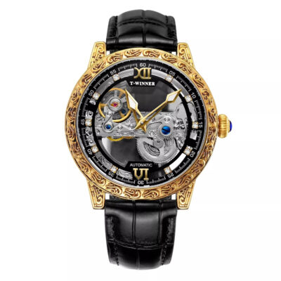 Mens Fashionable Vintage Carved Semi-Automatic Mechanical Watch | ShopDecimals