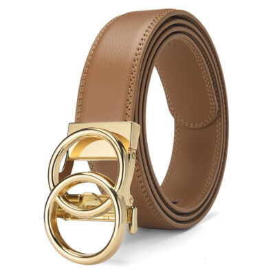 Automatic Buckle Real Leather 14-grain Belt Can Be Fixed Men's Simple Business Belt 3.5cm | ShopDecimals