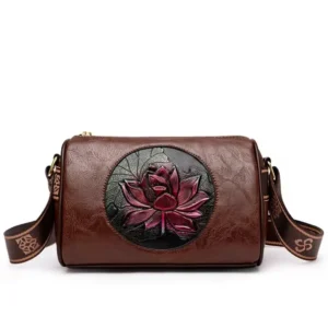 High Quality Casual Women Handbag Print Solid Color Crossbody Bag Soft Leather Shoulder Bag