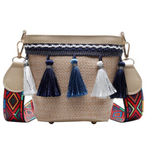 Ladies Straw Woven Shoulder Bag Bucket Bag | ShopDecimals