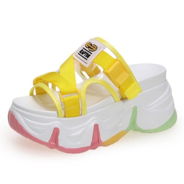 Thick-soled Rainbow Sandals And Slippers Fashion Transparent Sponge Cake High Heels | ShopDecimals
Product Information:Product Category: One font Style: Korean Popular elements: sponge cake with Upper material: artificial PU Pattern: plain Applicable scenarios: daily Sole craft: viscose shoesSize Information:Size: 34, 35, 36, 37, 38, 39Package List:High Heel * 1

Elevate your stature and comfort with these vibrant, high-traction platform sandals designed to provide stable elevation through an innovative sponge cake sole construction. Featuring a lightweight 0.60 kg design for all-day wearability, these sandals offer a bold aesthetic in three distinct colorways. Discover how this unique architecture merges fashion-forward transparency with ergonomic support by reading the full product specifications below.

https://shopdecimals.com.ng/thick-soled-rainbow-sandals-and-slippers-fashion-transparent-sponge-cake-high-heels-shopdecimals/