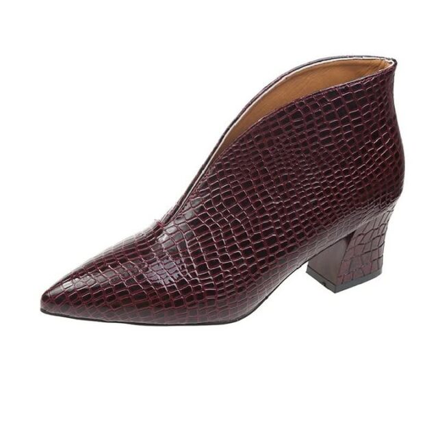 Lightweight V‑Cut Women’s Pointed Ankle Boots – Chunky or Stiletto Heels in Black, Blue & Wine Red for All‑Day Comfort | Shopdecimals
Product Information:Lining material: imitation leather Color: Black chunky heel, blue chunky heel, wine red chunky heel, Black thin heel, blue stiletto heel, wine red stiletto heel Heel height: high heels (6-8cm) Socks length: low tube Heel shape: short stout heel Size: 34, 35, 36, 37, 38, 39, 40, 41 Sole craft: Adhesive Sole material: rubber Thickness: ordinary thickness Toe bracket shape: Tip Shoe Upper material: artificial pu Wearing method: oversleeves/shoe covers Style: European and AmericanSize: Package List:Ankle boots*1pairs

Step out with confidence thanks to a stable, lightweight design that keeps you comfortable all day; each boot weighs only 0.70 kg, so you can strut in style without fatigue. Choose from six vibrant heel‑and‑color combos and discover why these boots become your go‑to wardrobe staple.

https://shopdecimals.com.ng/v-cut-womens-fashion-pointed-embossed-chunky-heel-boots-shopdecimals/